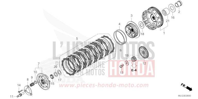 KUPPLUNG (CRF1100A/A2/A4/AL/AL2/AL4) von Africa Twin Mechanik GRAND PRIX RED (R380B) von 2022